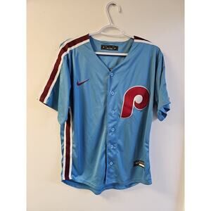 Nike Trea Turner Jersey Size Medium Philadelphia Phillies Powder Blue Throwback